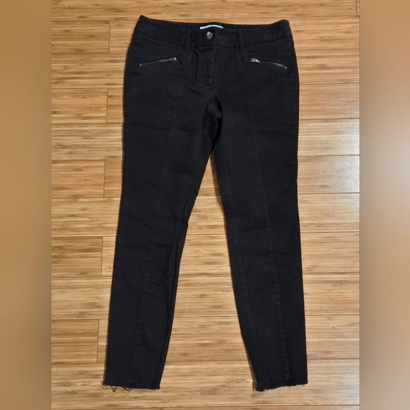 Loft Black Skinny Jeans with Zipper Pockets - Picture 1 of 6